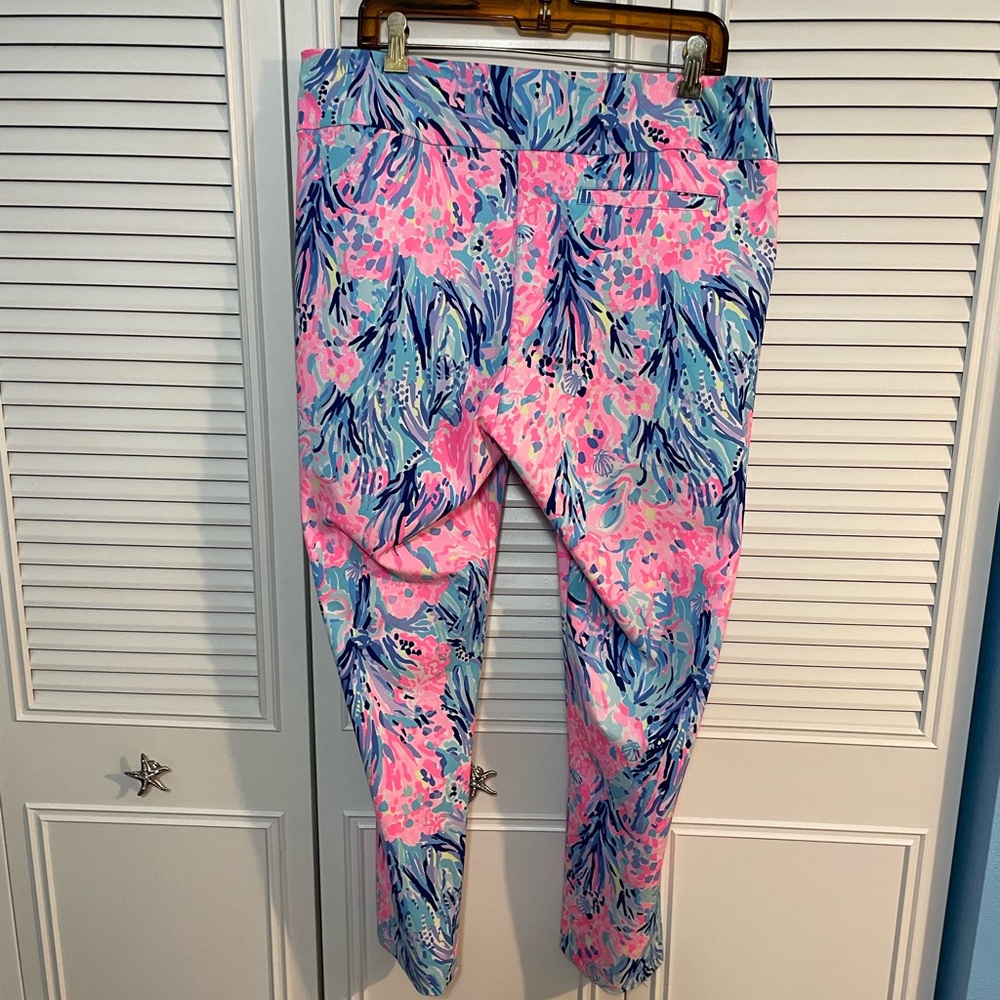 Colorful Floral Leggings - Pink Blue Aqua Print